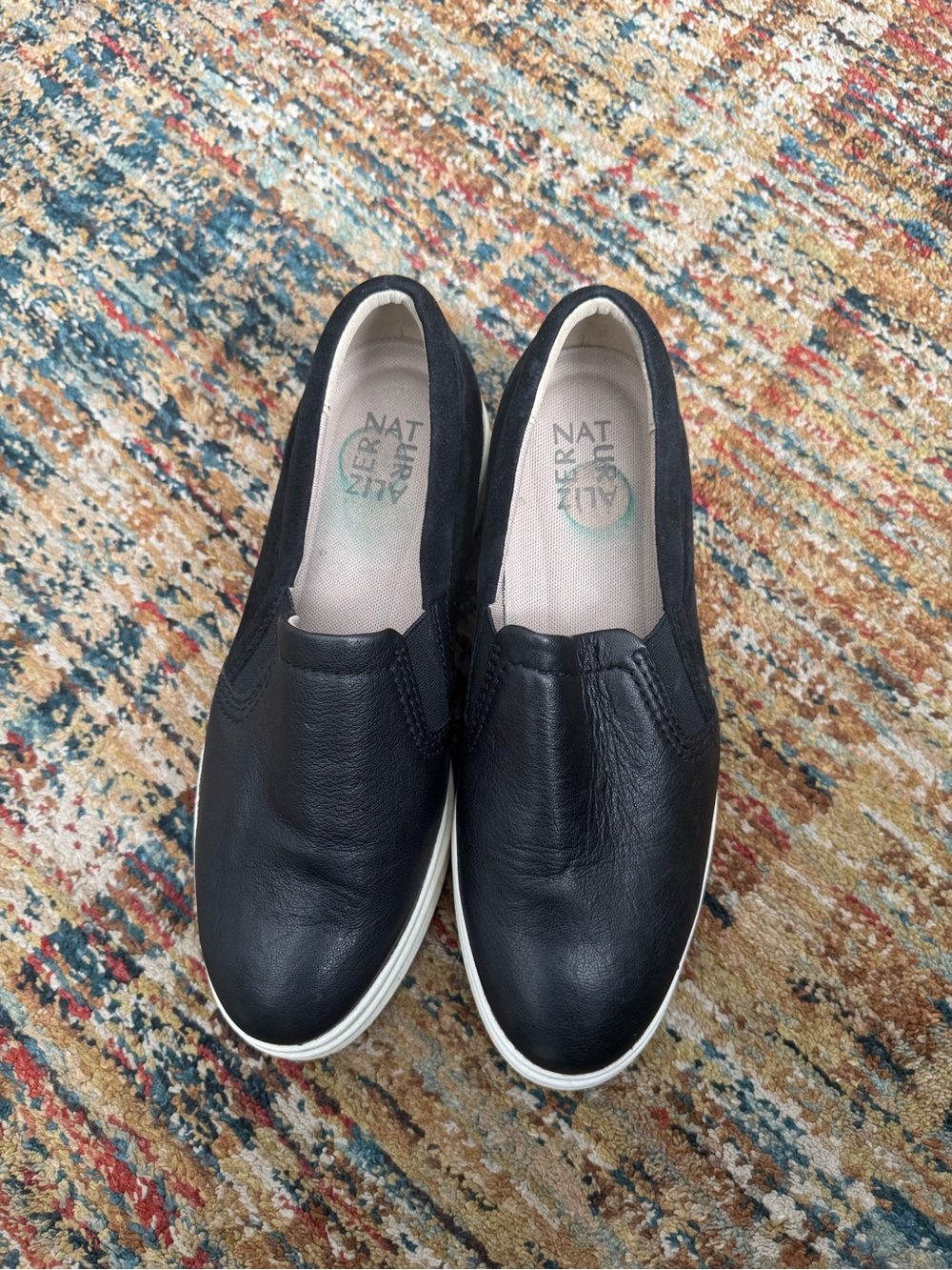Naturalizer Black Slip-On Leather Loafers for Men